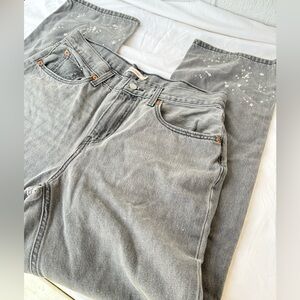 Levi's Low Pro Straight  womens  Jeans in Grey with Bleach Splatter 31x30